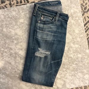 Adriano Goldschmied (AG) Super Skinny Ankle Ripped Jeans - Size 27